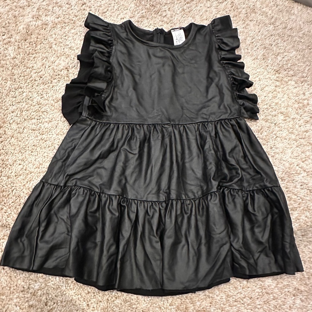 Little Mass Black Ruffle Kids Dress
